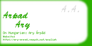 arpad ary business card